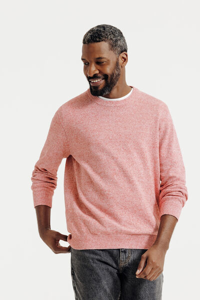 Trui ronde hals in fantasie-stekenpatroon