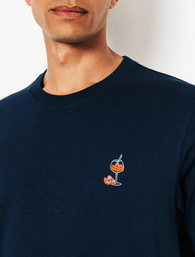 T-shirt in katoen met borduursel