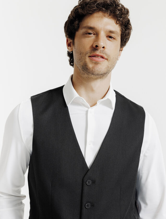 Effen slim kostuumgilet