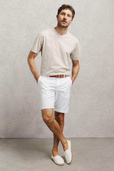 Bermuda chino slim &agrave; ceinture uni