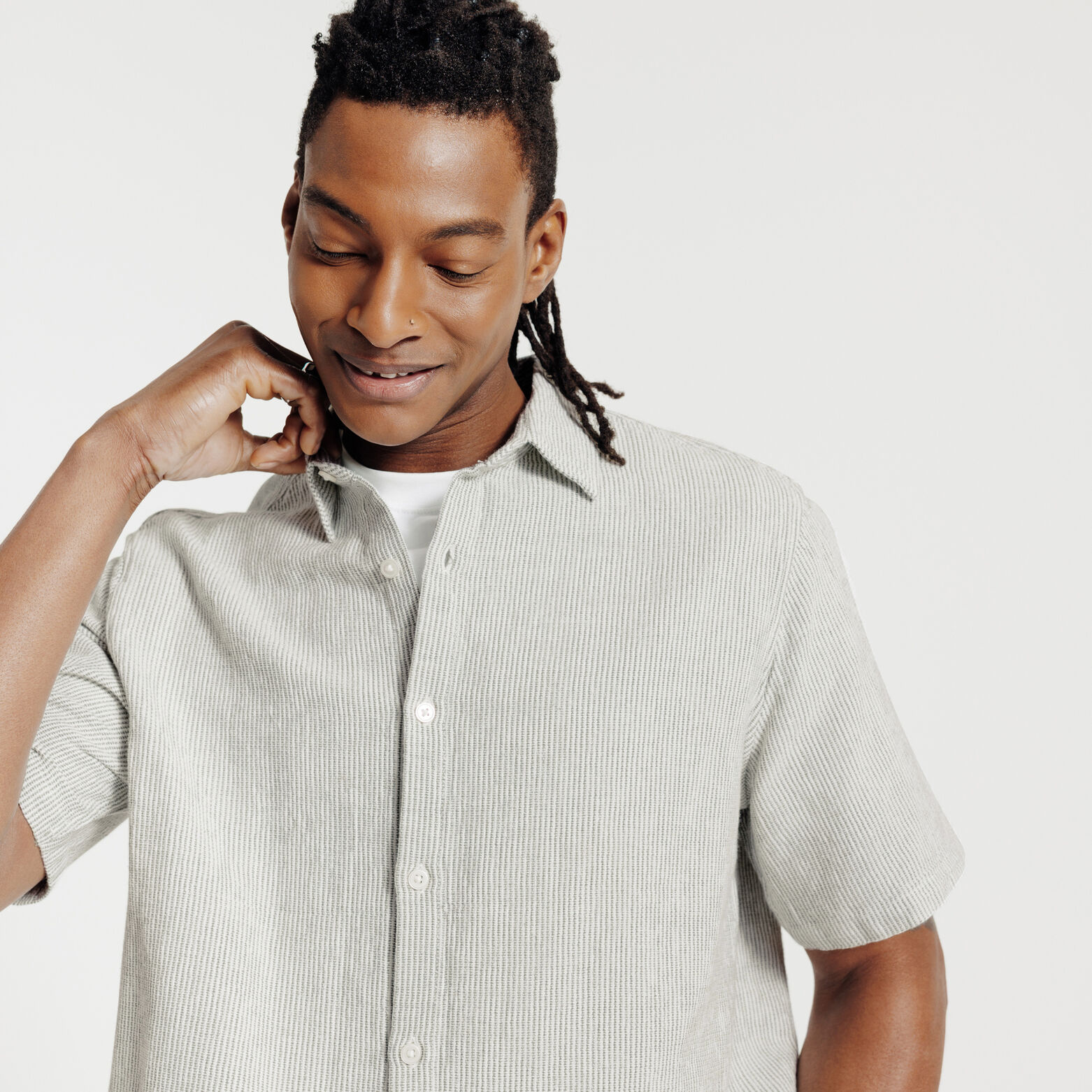 Effen gebreid hemdje in katoen 