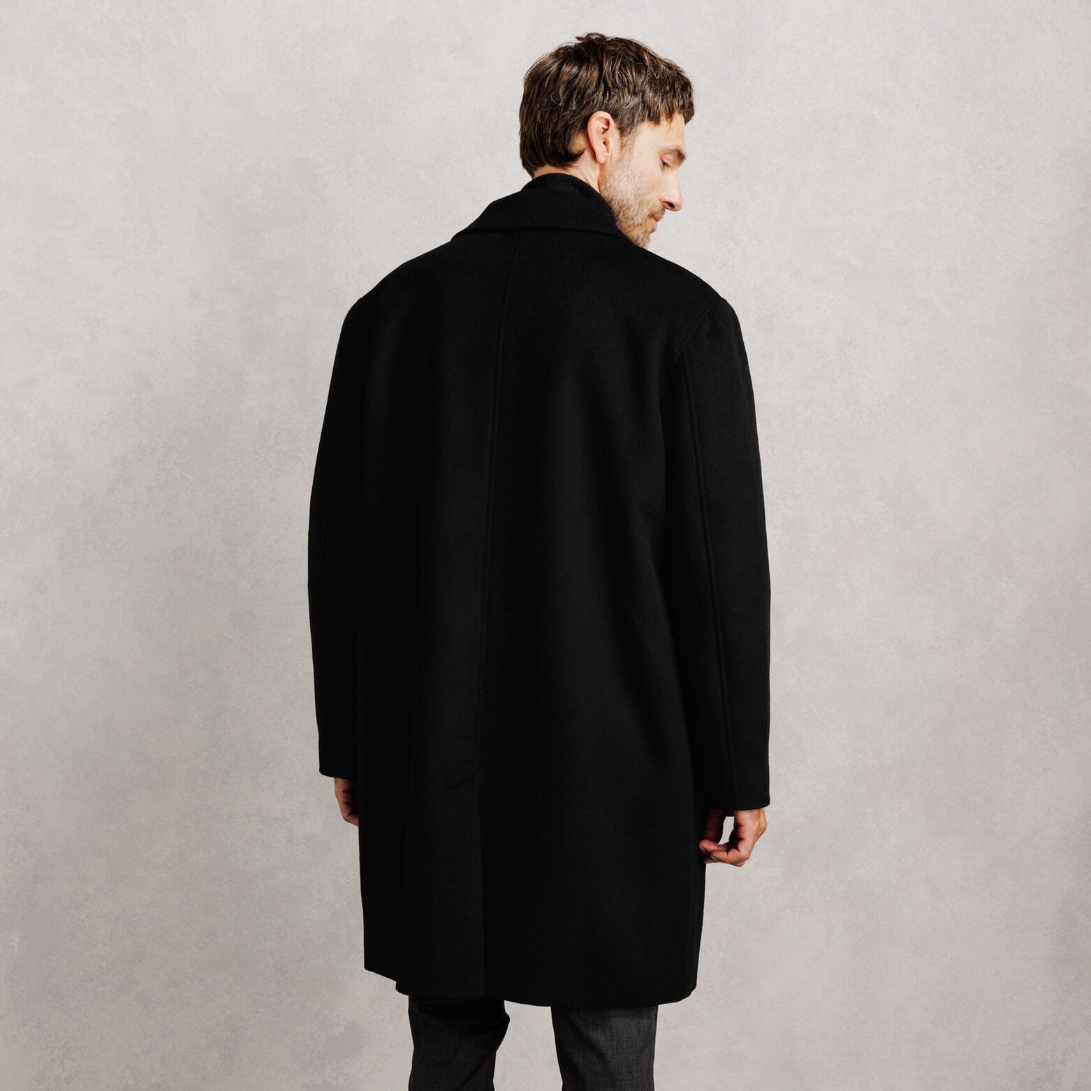 Manteau long col chemise laine majoritaire