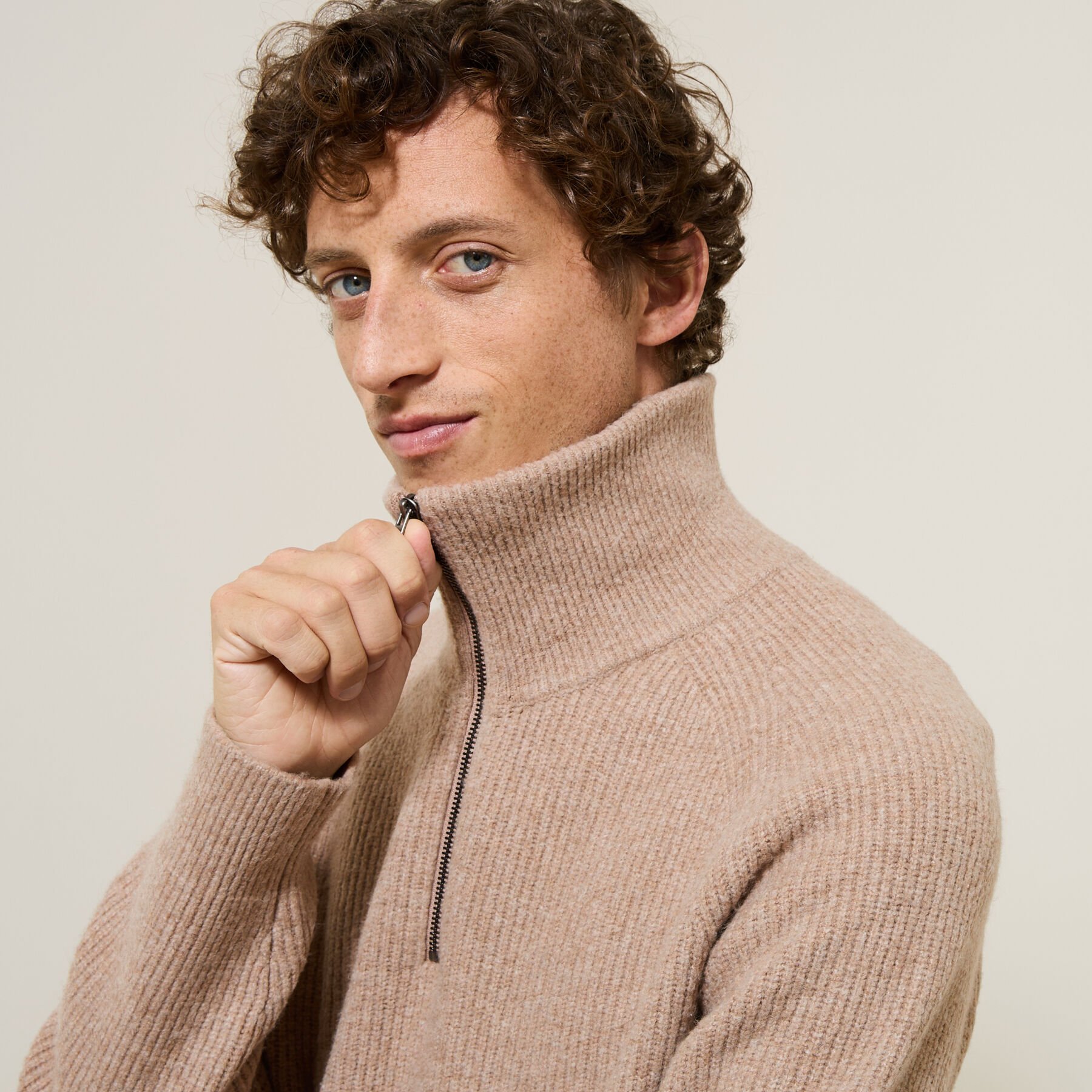 Pull camionneur homme avec col zippe Jules