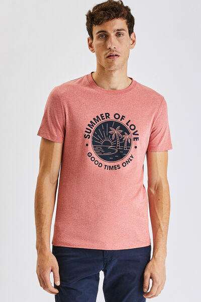 Tee shirt imprime summer of love Rose