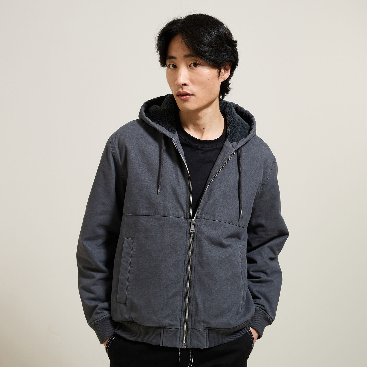 Blouson à capuche en coton