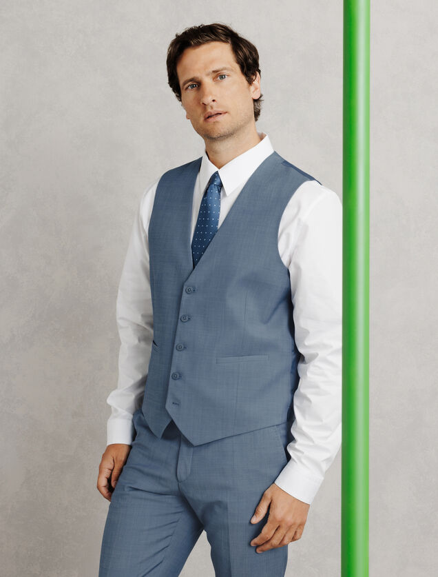 Slim fit kostuumgilet in bi-stretchstof