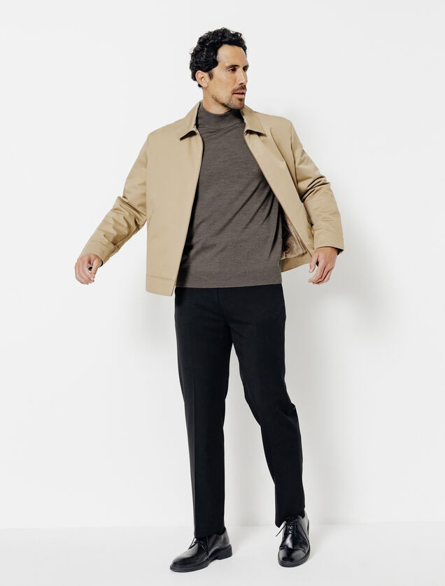 Trui schoorsteenkraag in merinos