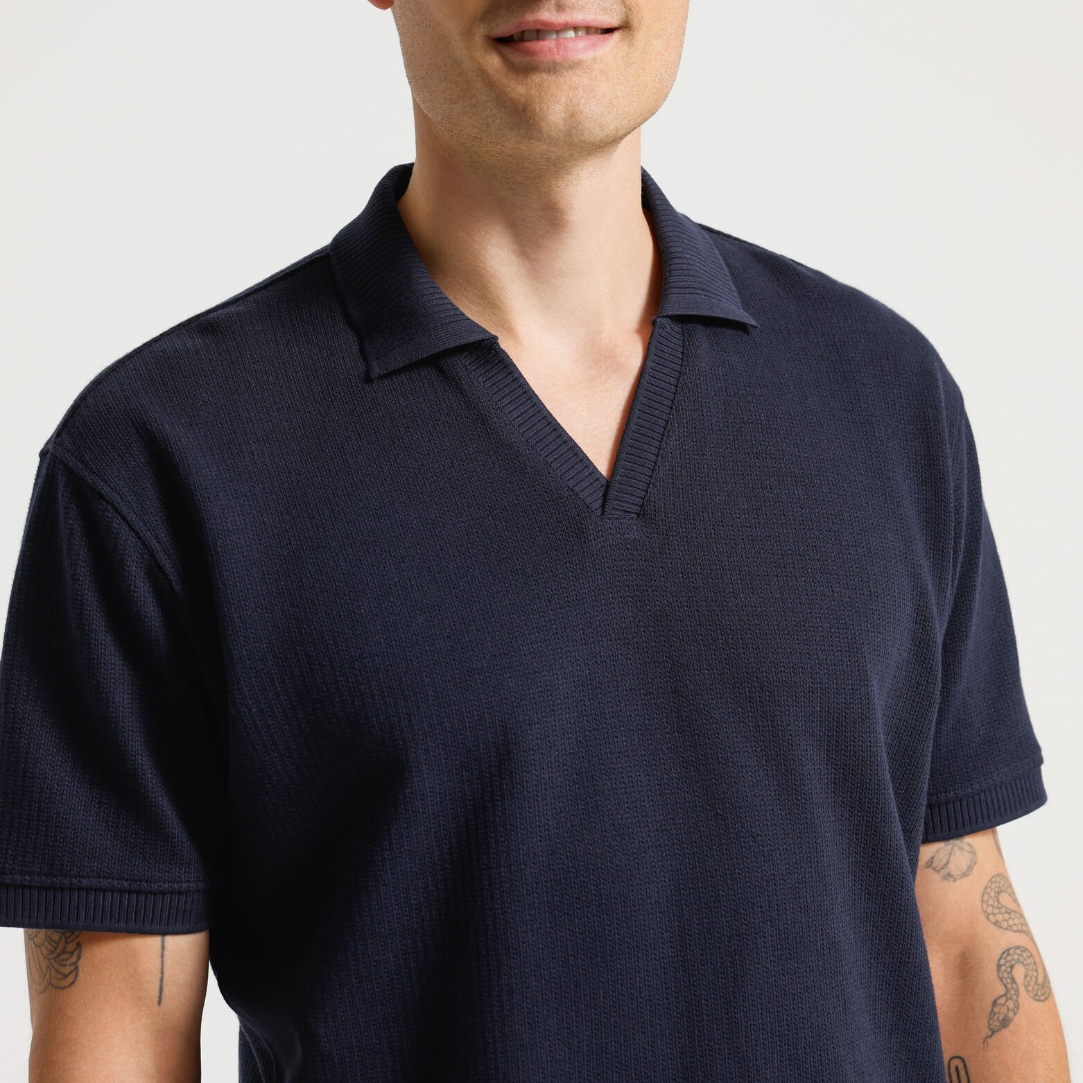 Polo korte mouwen met resortkraag in ribstof