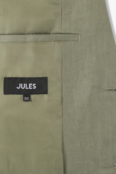 Veste de costume confort motif chevron 100% lin