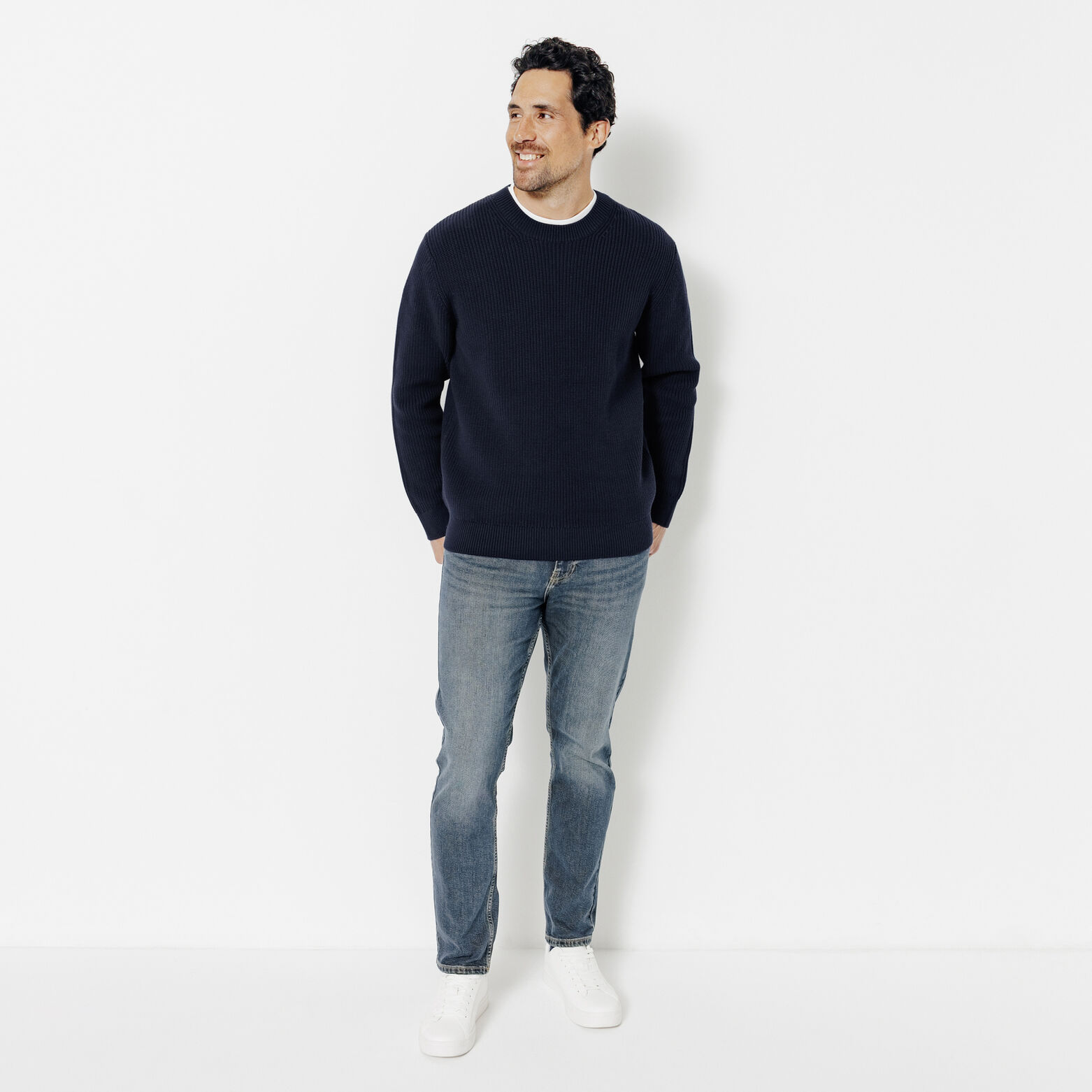 Pull col rond en côte