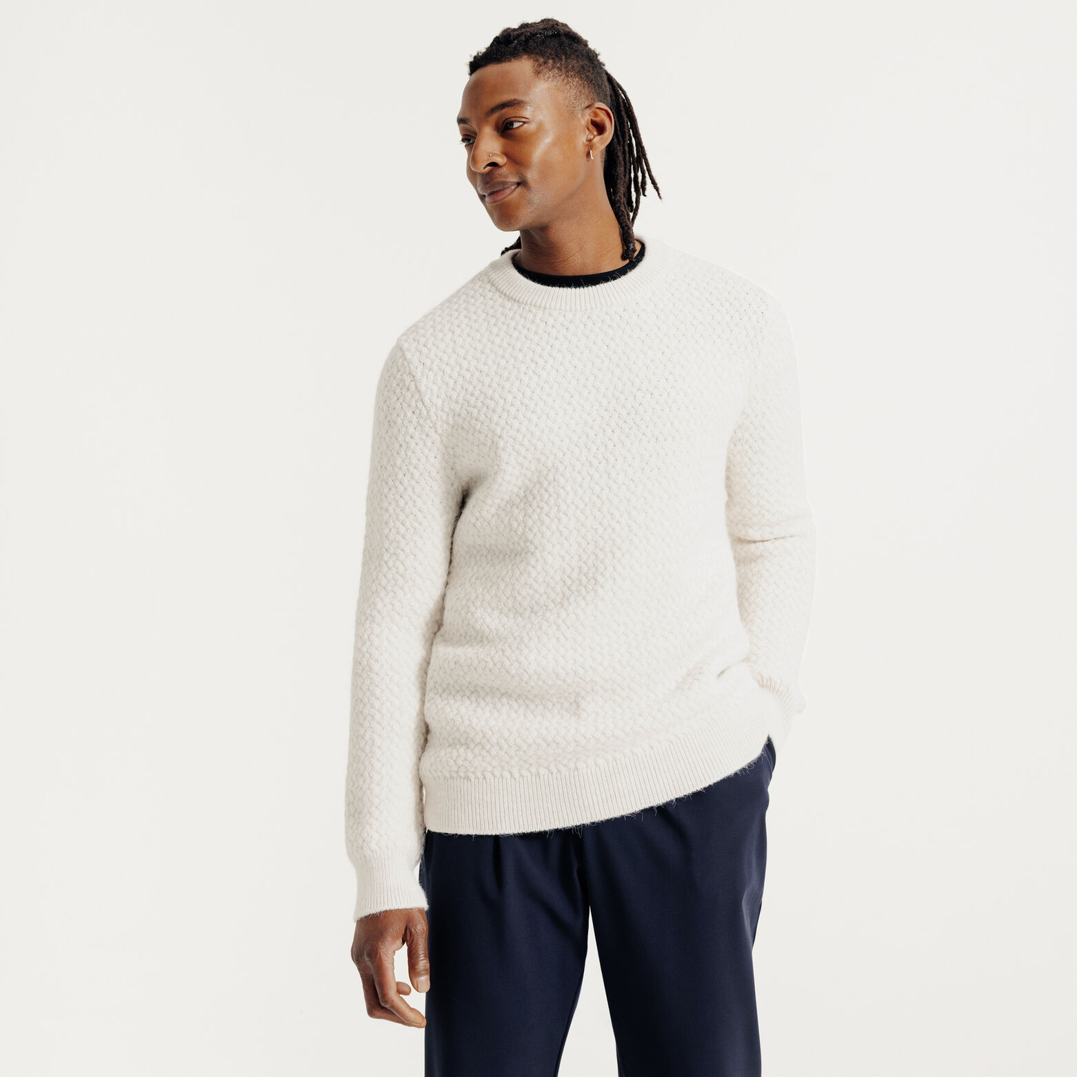 Pull col rond point fantaisie