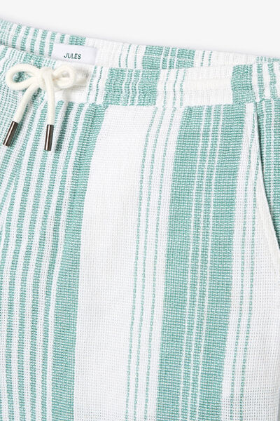 Bermuda met gestreepte fantasieprint in reli&euml;fsto