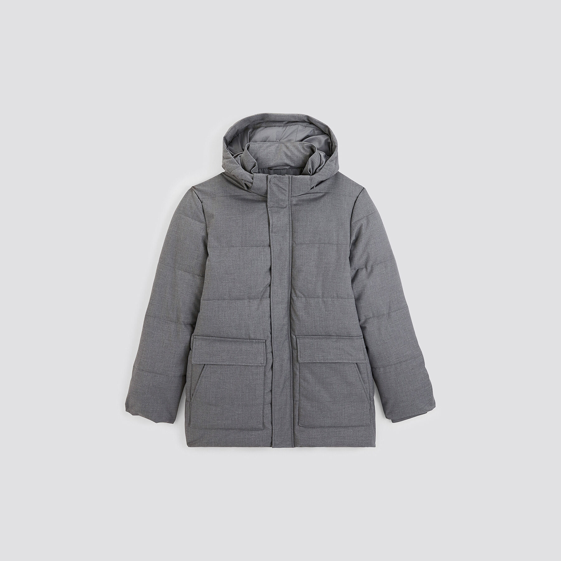 Doudoune tissage flanelle et col montant Gris moyen Jules