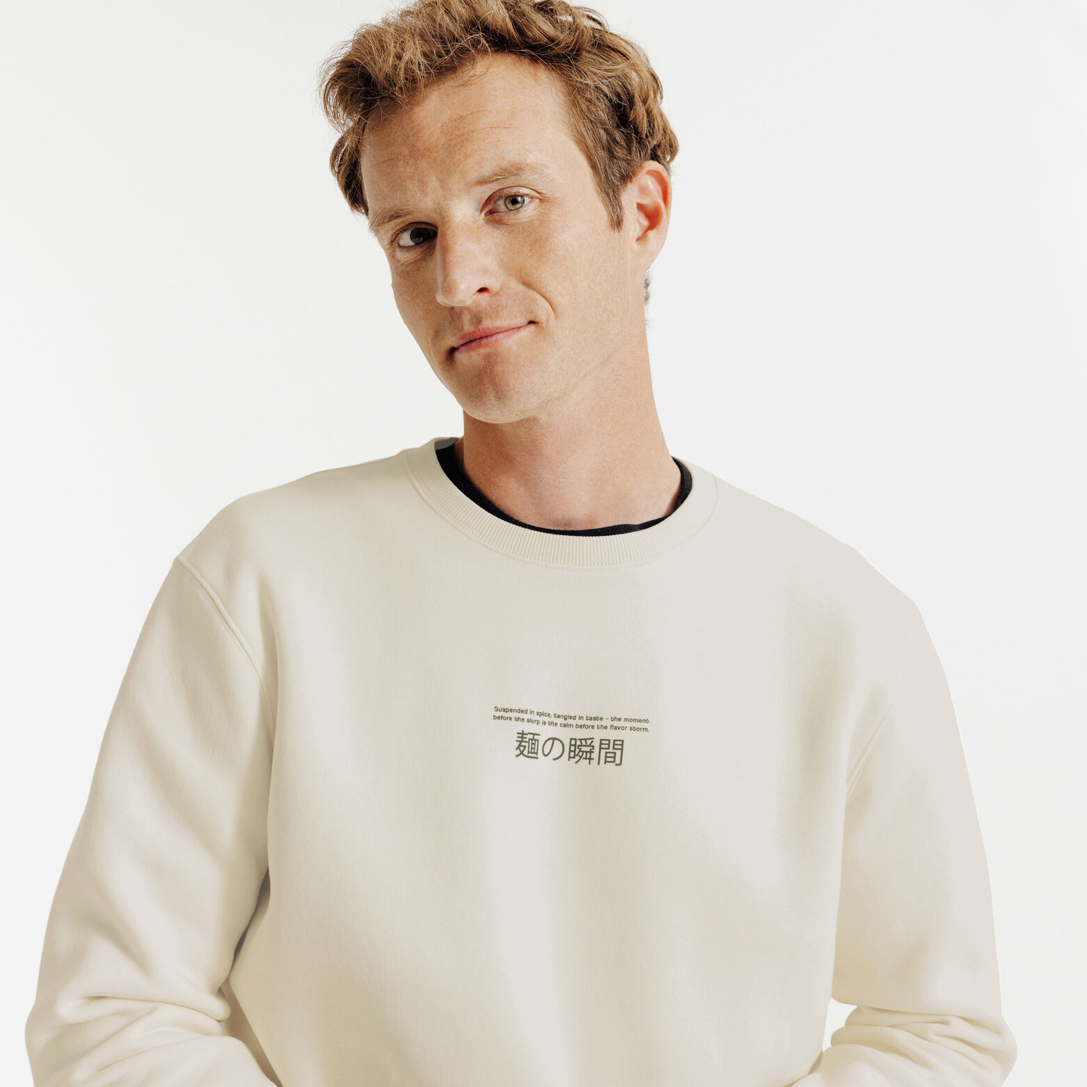 Sweater ronde hals met food afbeelding