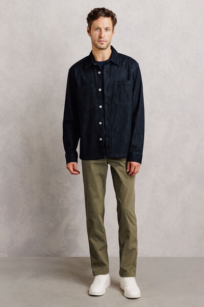 Effen jeans overhemdjas