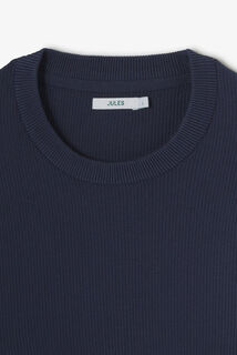 Pull col rond jeux de points fantaisie