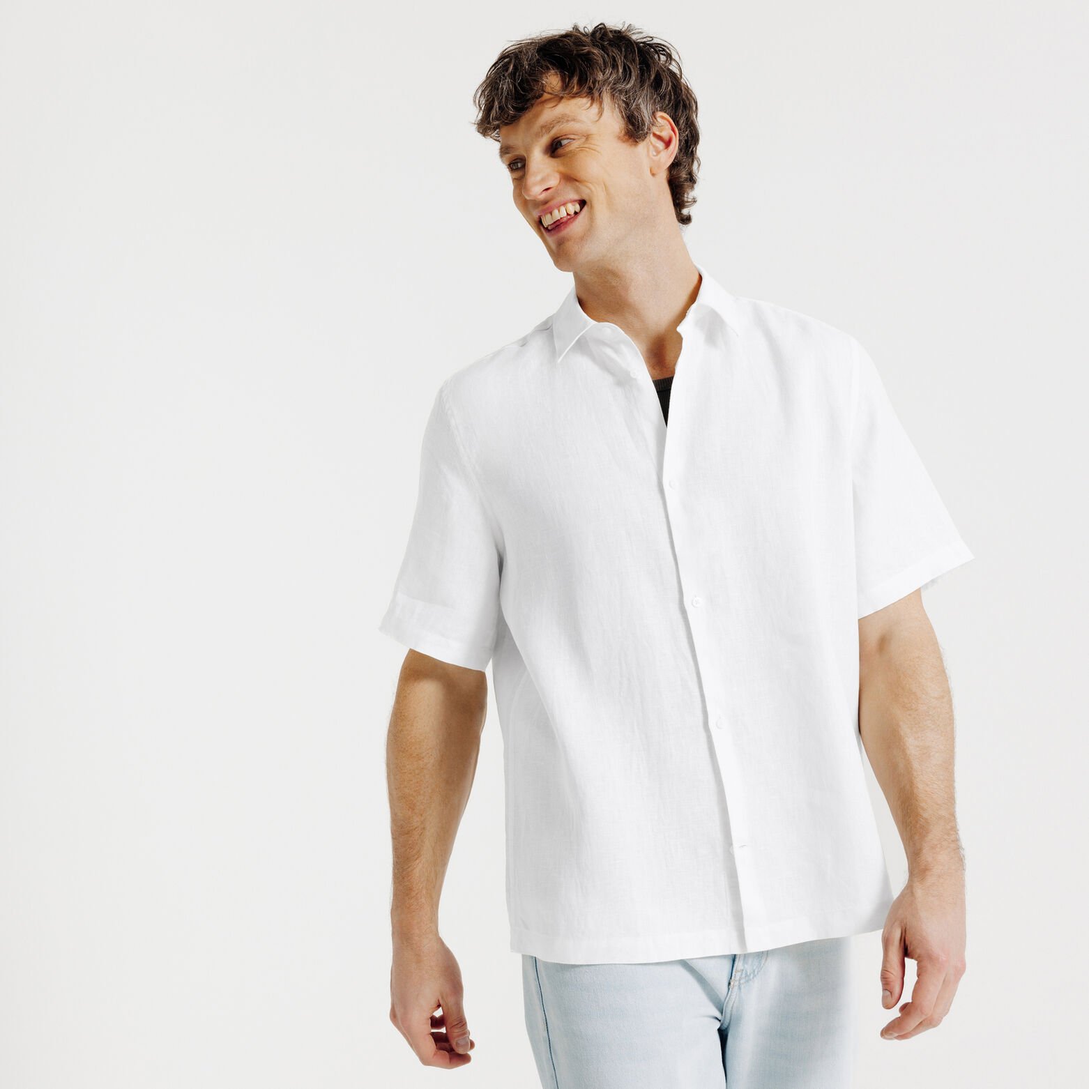 Chemisette en coton lin unie