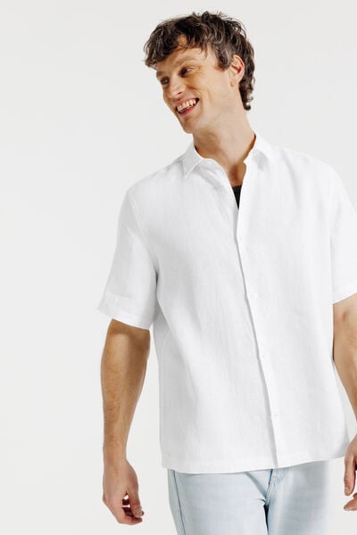 Chemisette en coton lin unie