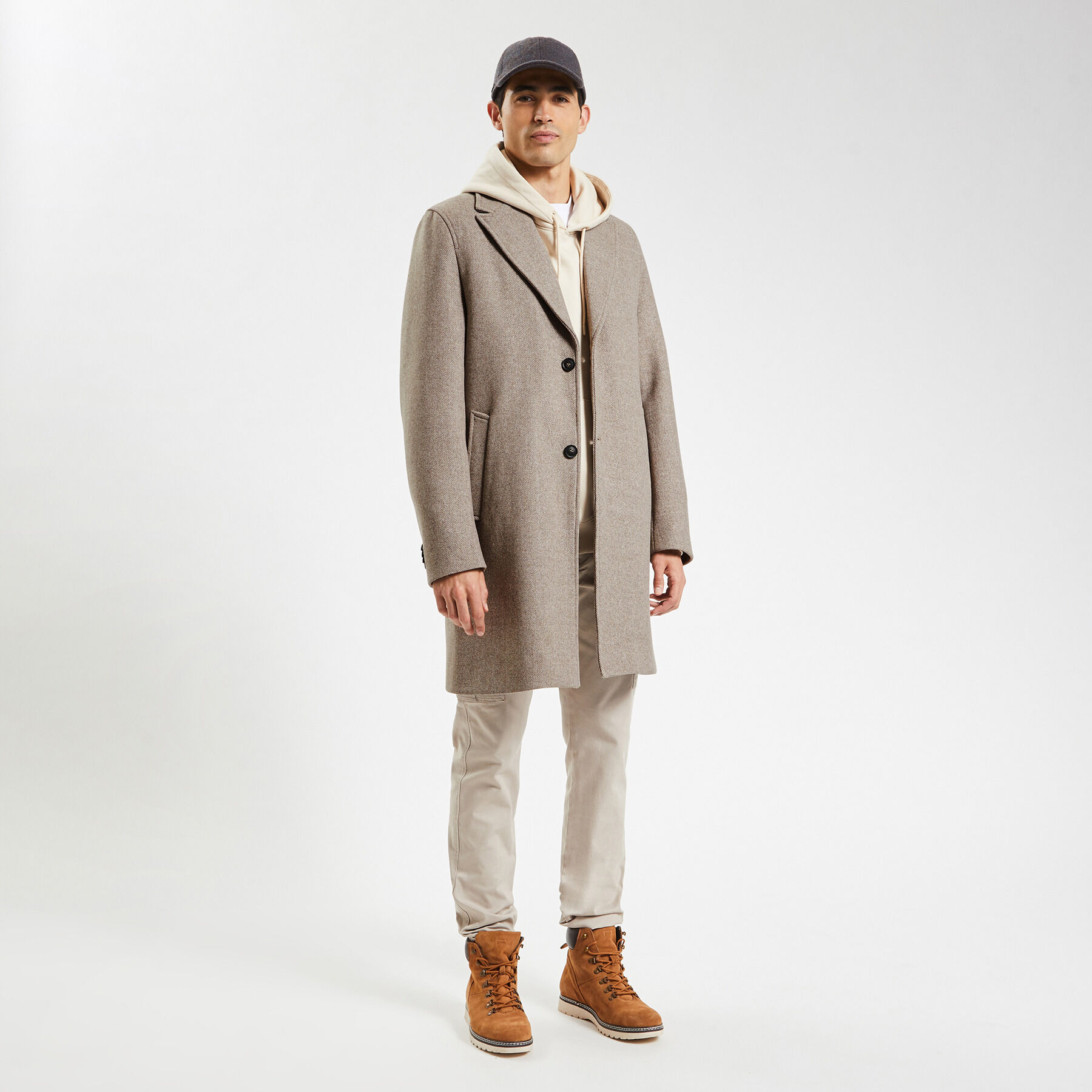 Manteau col tailleur Beige Jules