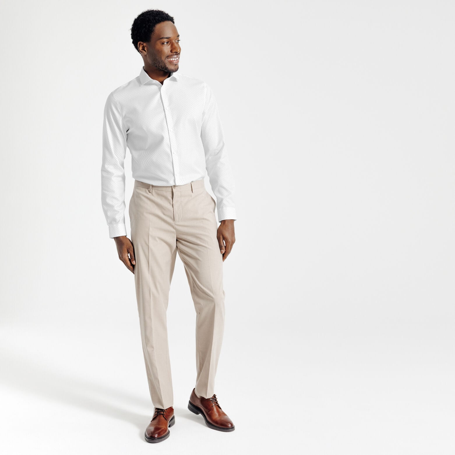 Chemise sans repassage slim en coton imprim&eacute;e