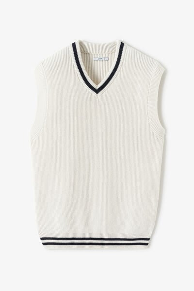 Pull col v sans manches relax