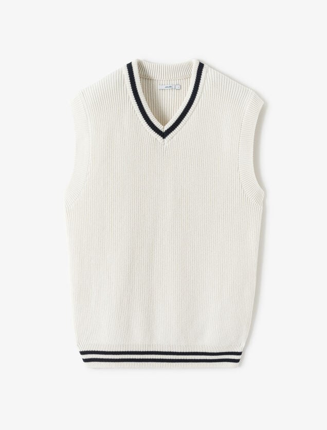 Trui met V-hals zonder mouwen