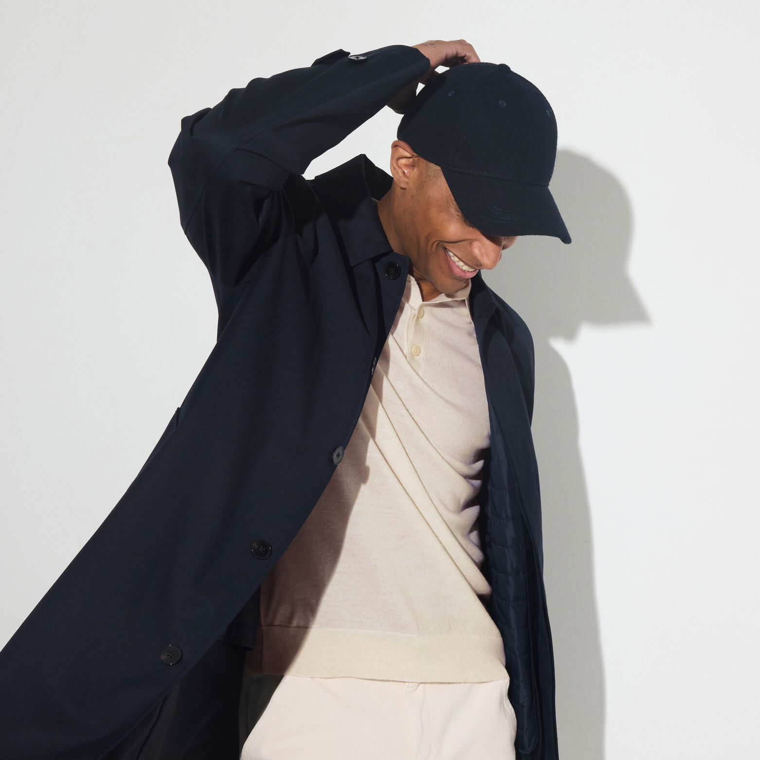 Polo met knoopkraag in merinoswol