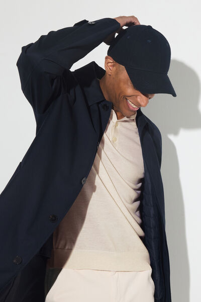 Polo met knoopkraag in merinoswol