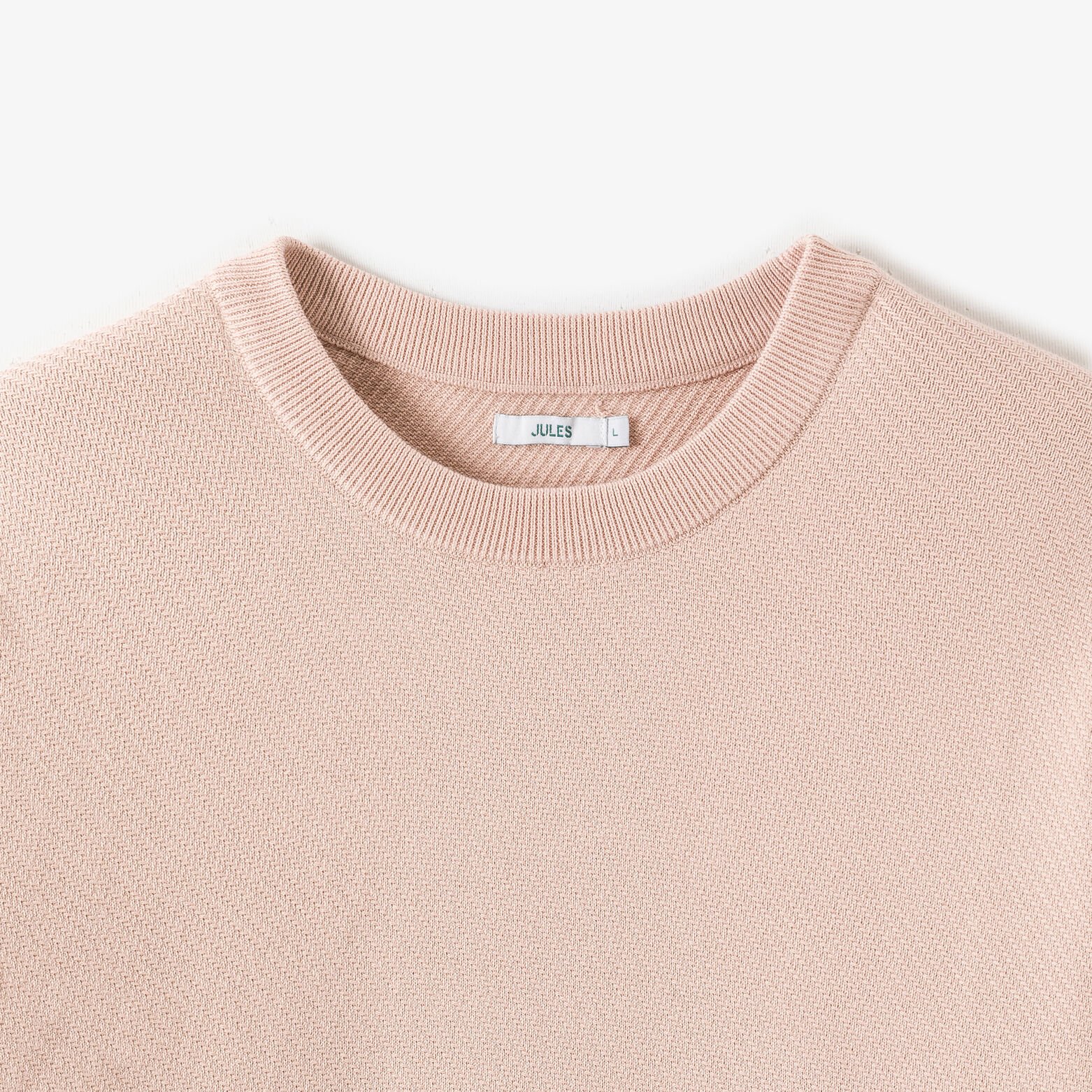 Pull col rond jeux de points fantaisie