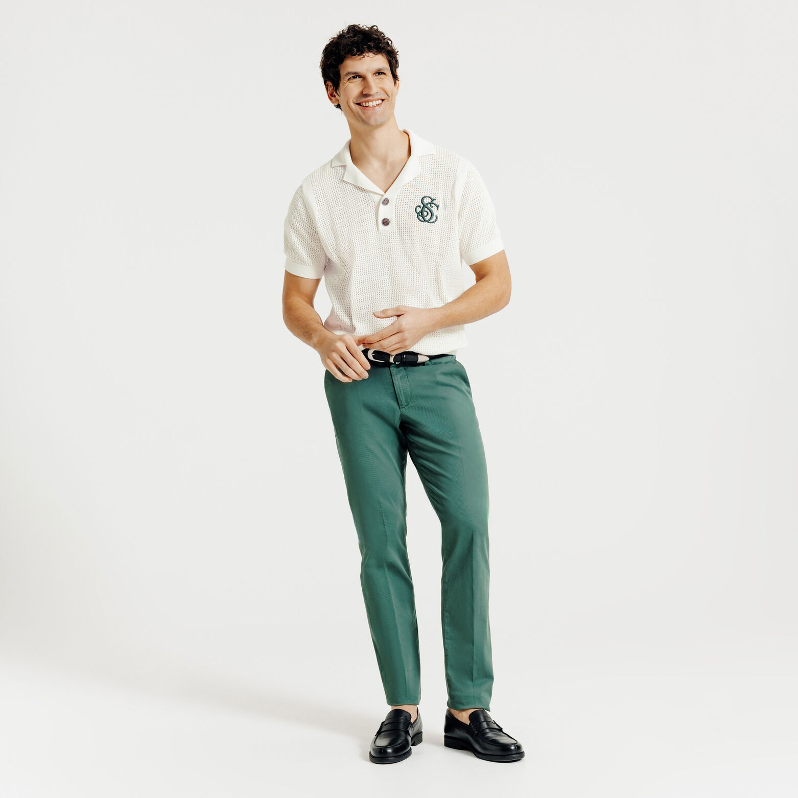 Polo korte mouwen in tricot met borduursel