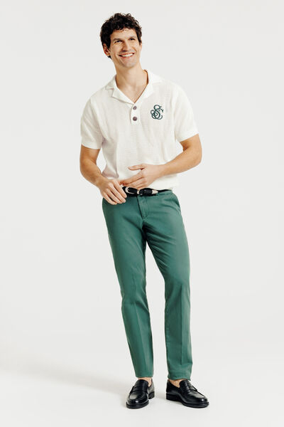 Polo korte mouwen in tricot met borduursel