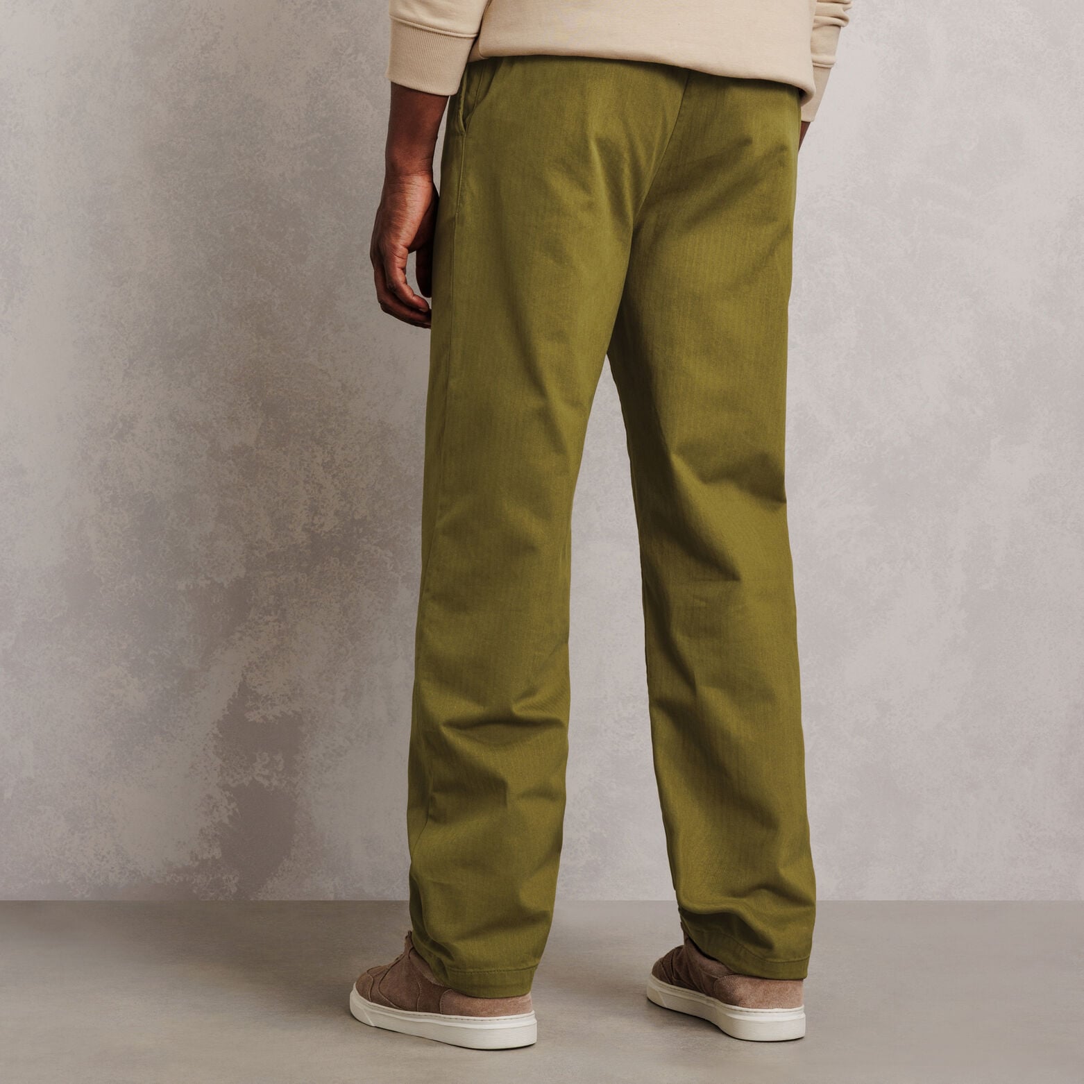 Pantalon tapered taille &eacute;lastiqu&eacute;e 100% coton
