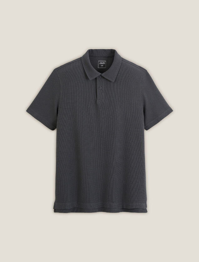 Polo manches courtes relax uni texturé