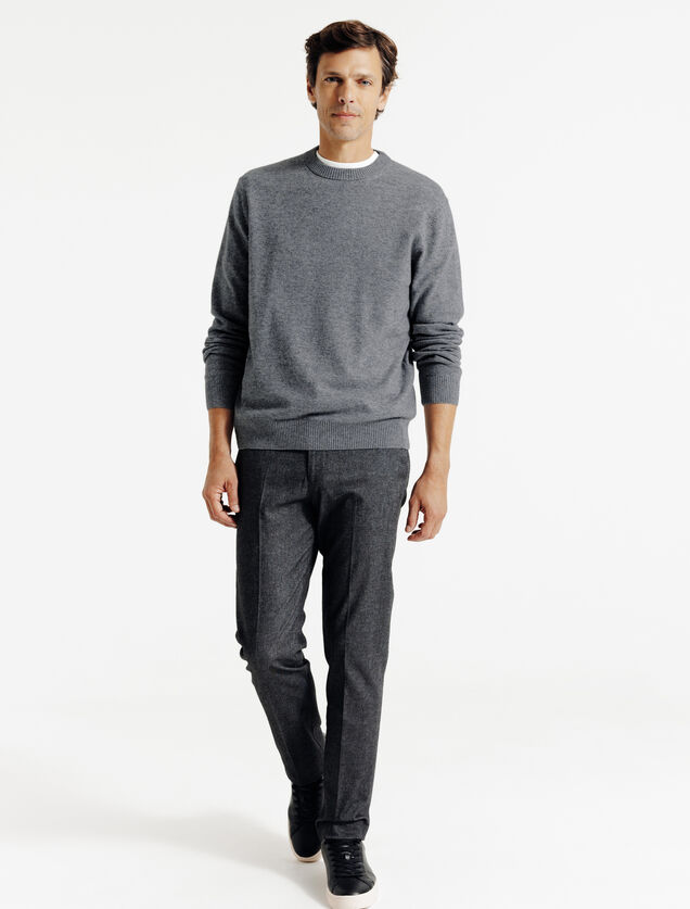 Pull col rond m&eacute;rinos cachemire