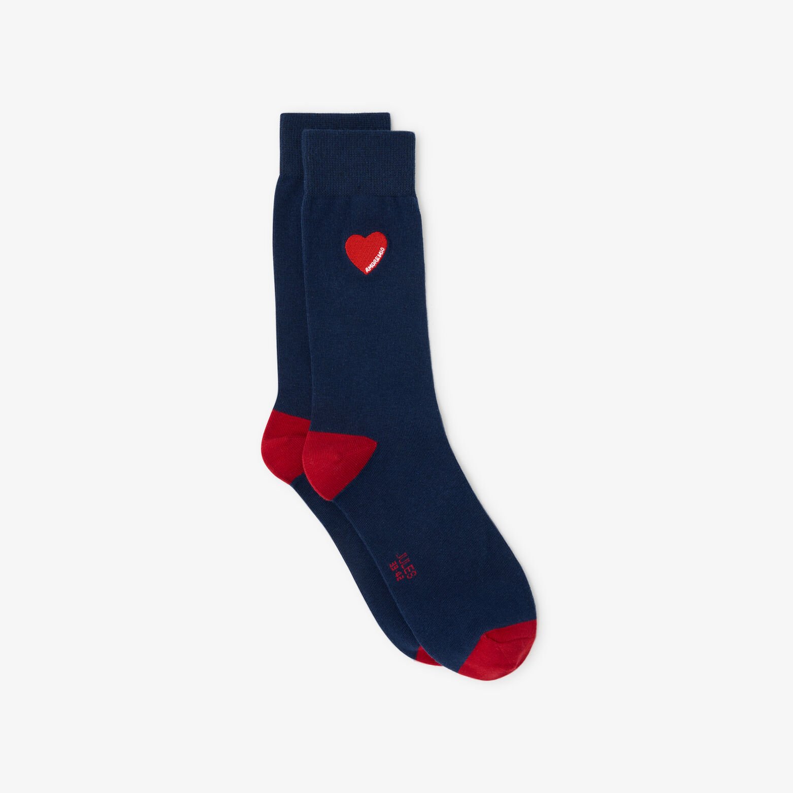 Chaussettes brodées coeur Saint-Valentin