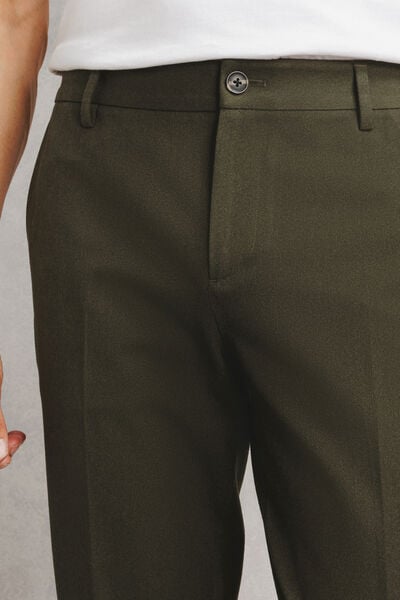 Pantalon chino slim en flanelle