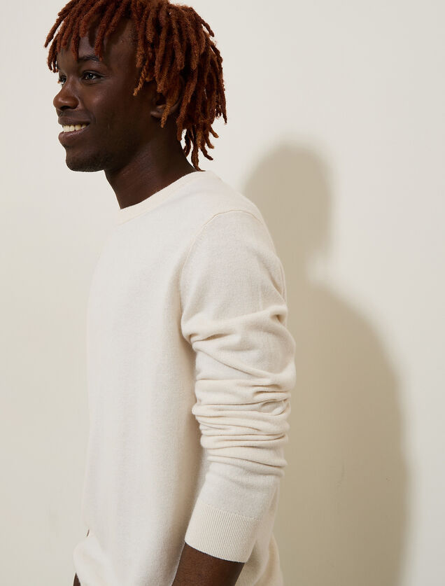 Pull col rond m&eacute;lange m&eacute;rinos cachemire