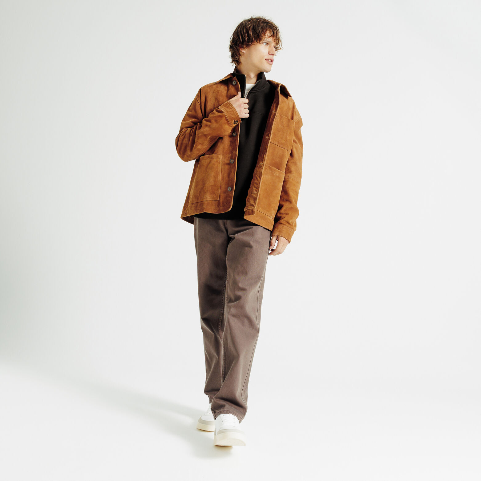 Sweat col montant zippé uni