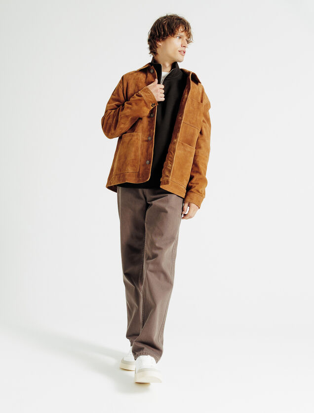 Sweat col montant zipp&eacute; uni