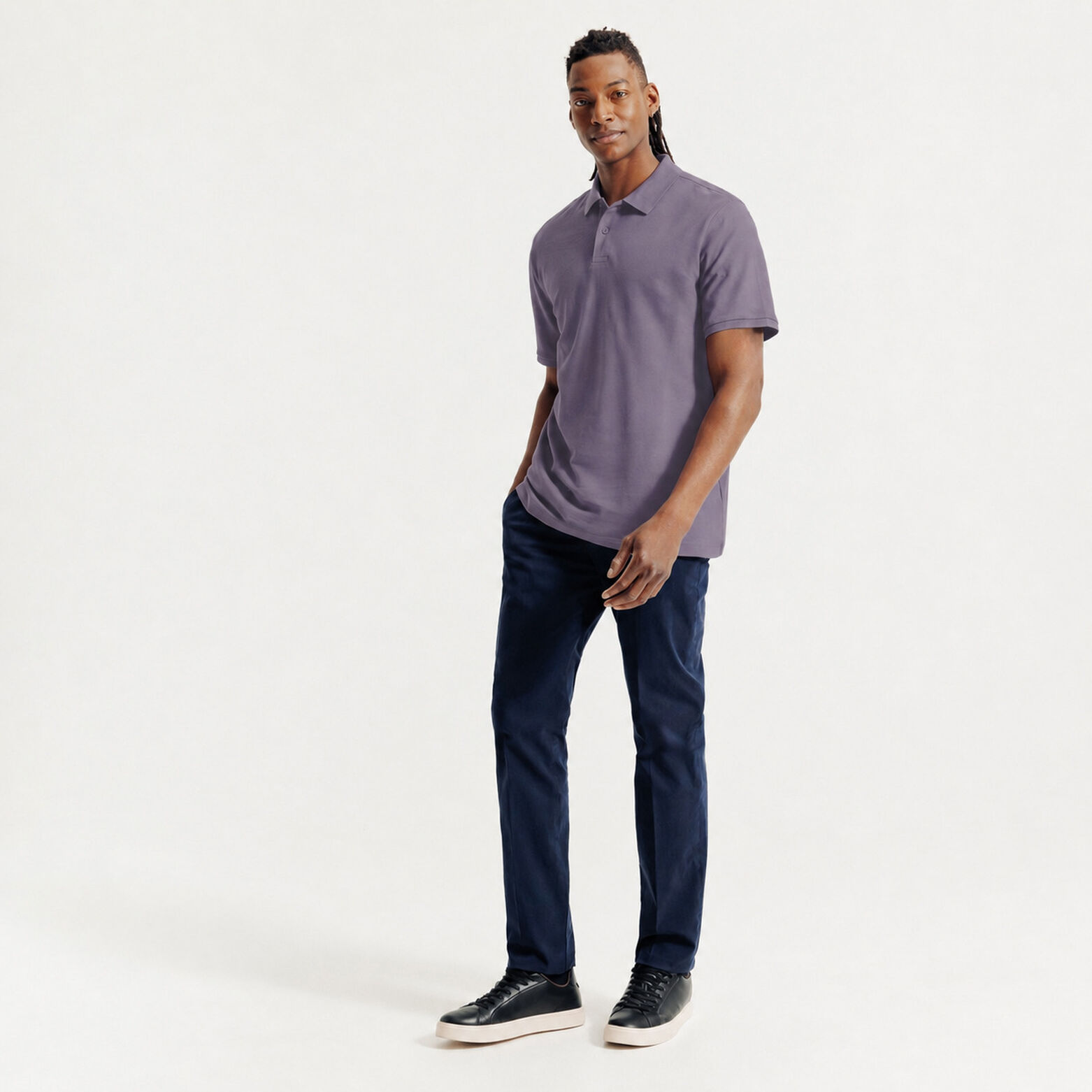 Polo manches courtes piqu&eacute; uni