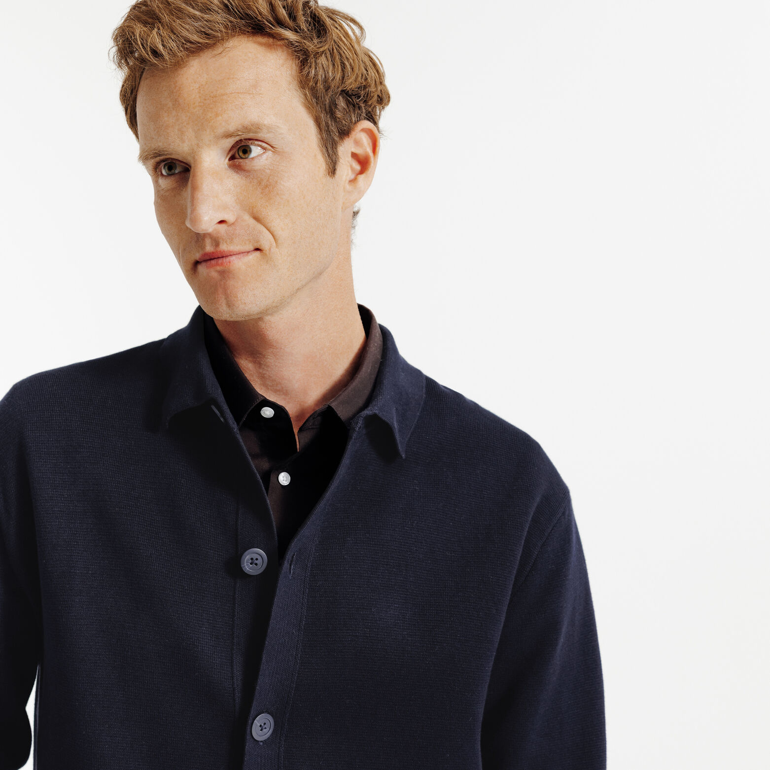 Gilet cardigan boutonné col polo