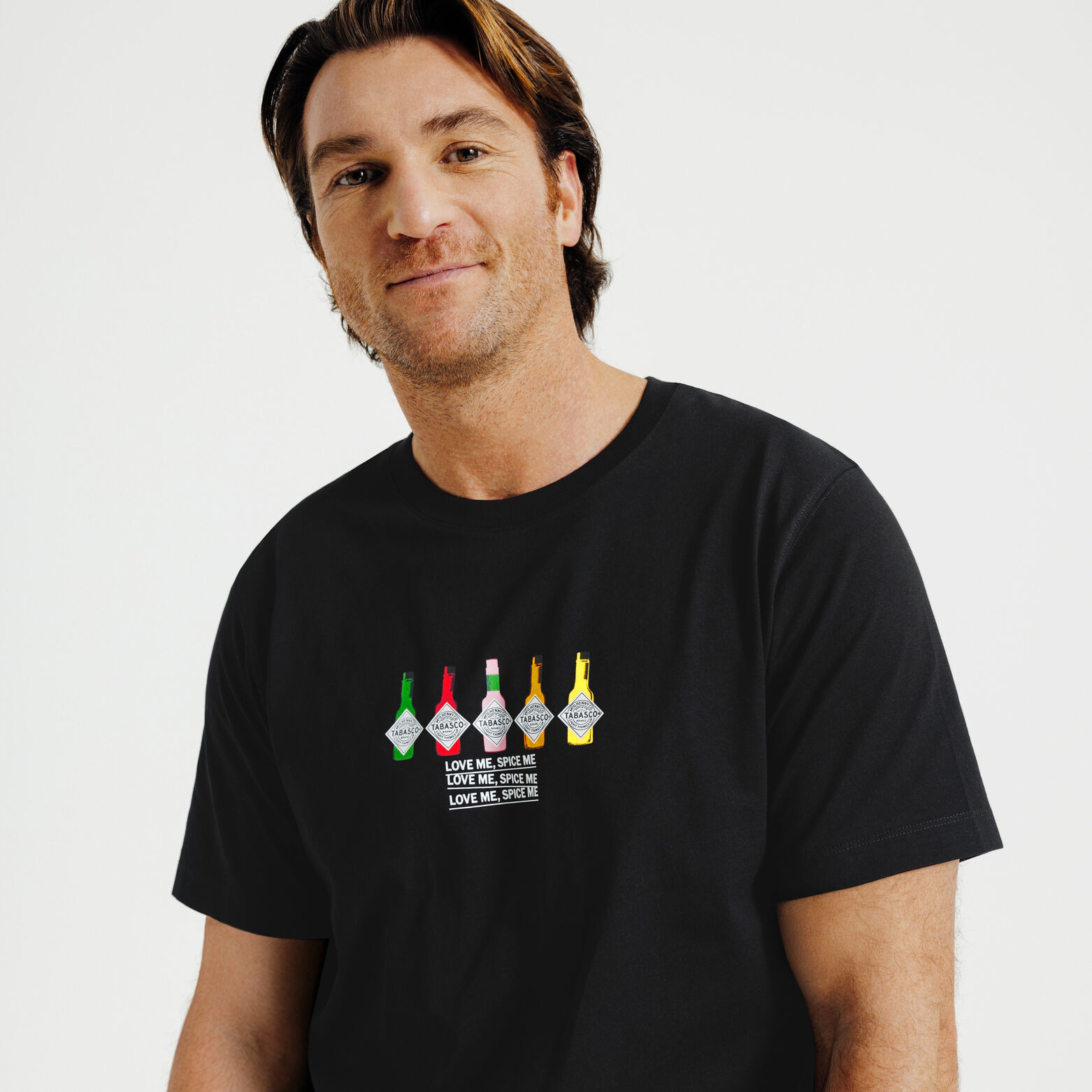 T-shirt met borstprint Tabasco-licentie