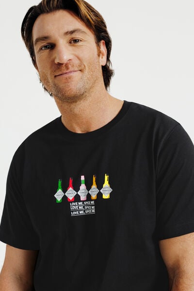 T-shirt met borstprint Tabasco-licentie