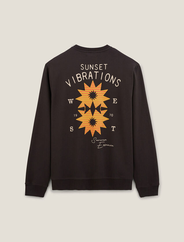 Sweat ras de cou animation devant/dos  soleil