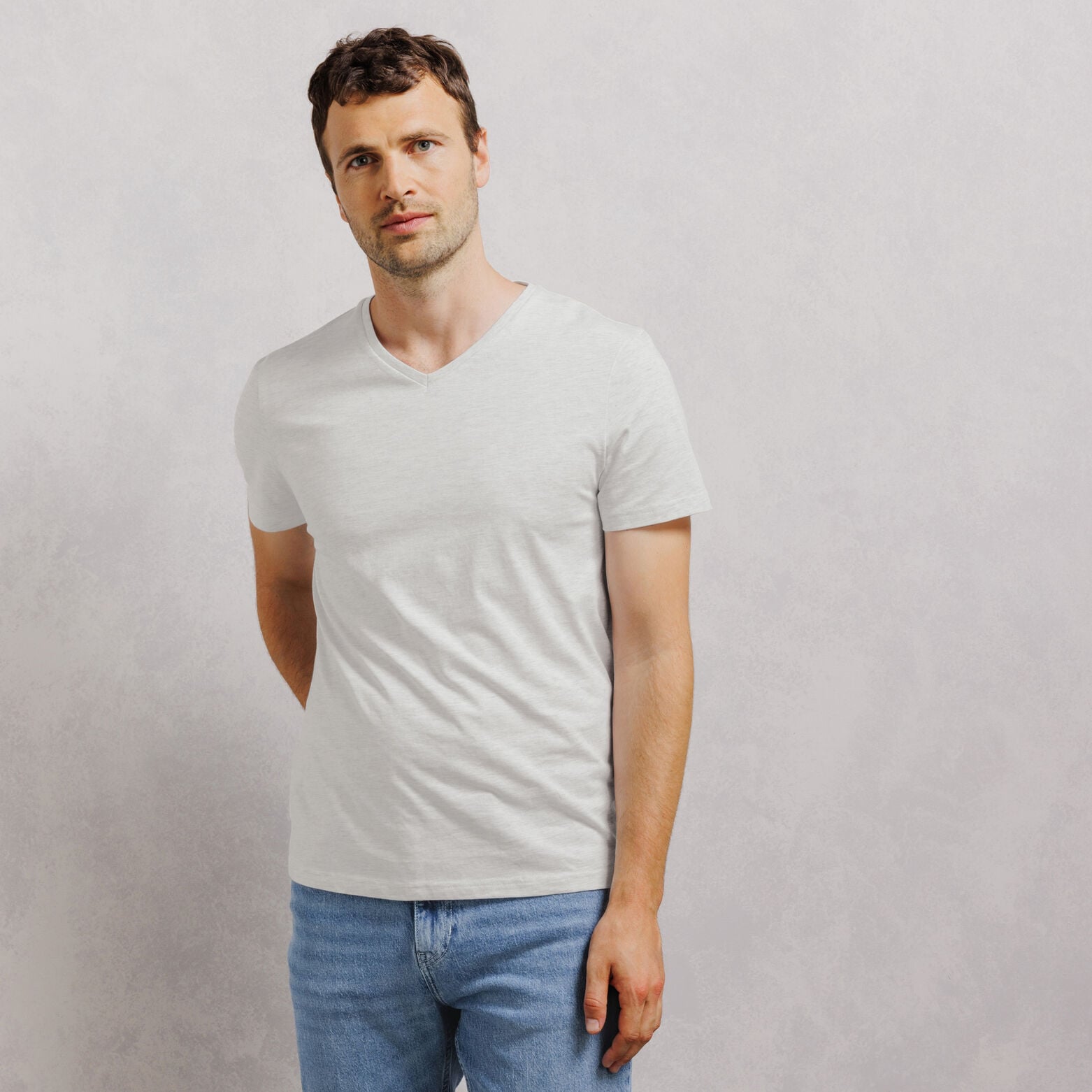 Tee shirt col V en coton