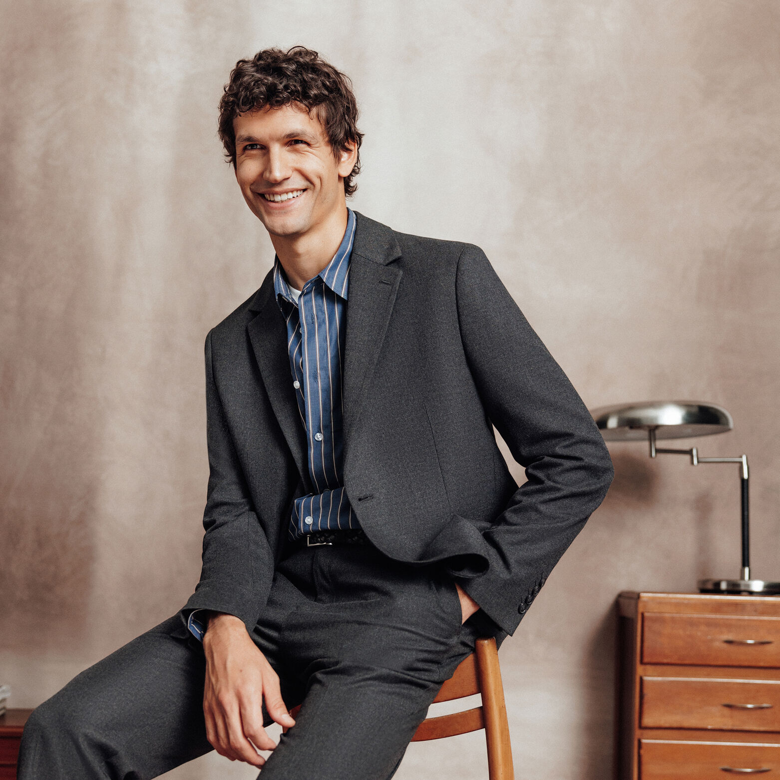 Comfort fit kostuumvest in flanel