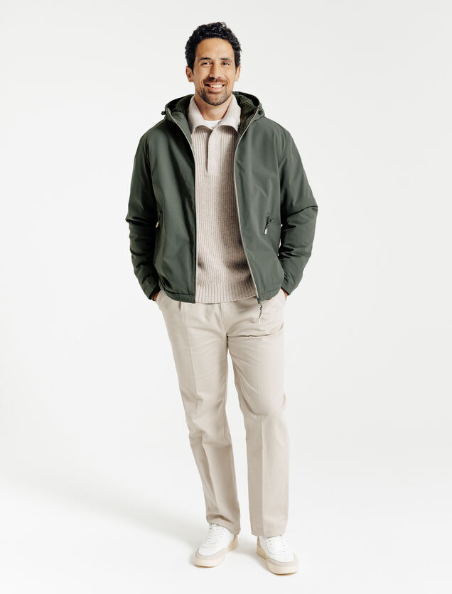 Blouson &agrave; capuche doubl&eacute; en sherpa