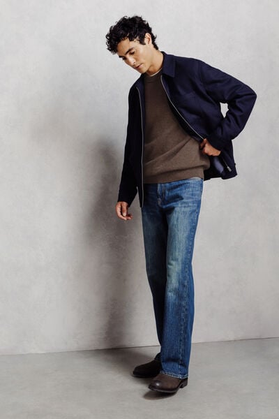 Pull col rond en laine d'agneau majoritaire