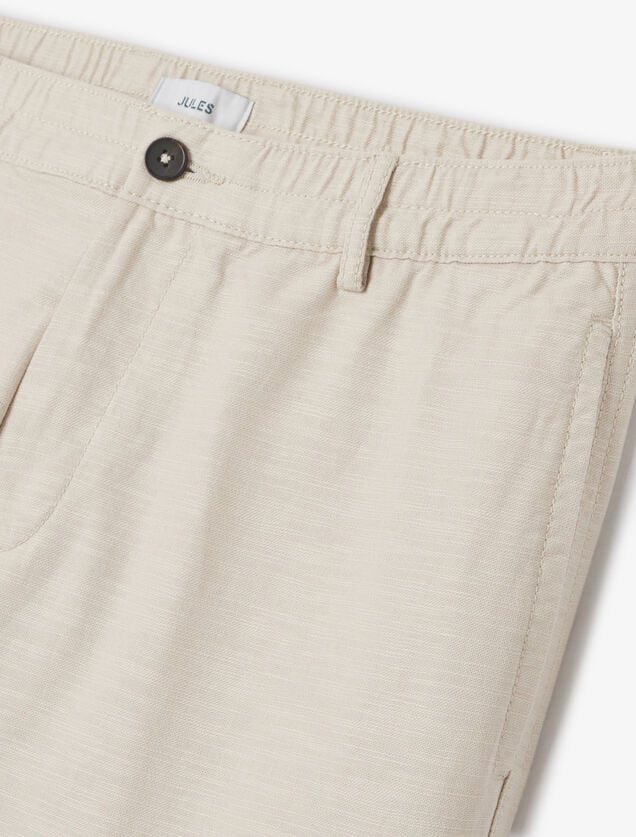 Tapered fit chinobroek in katoen en linnen