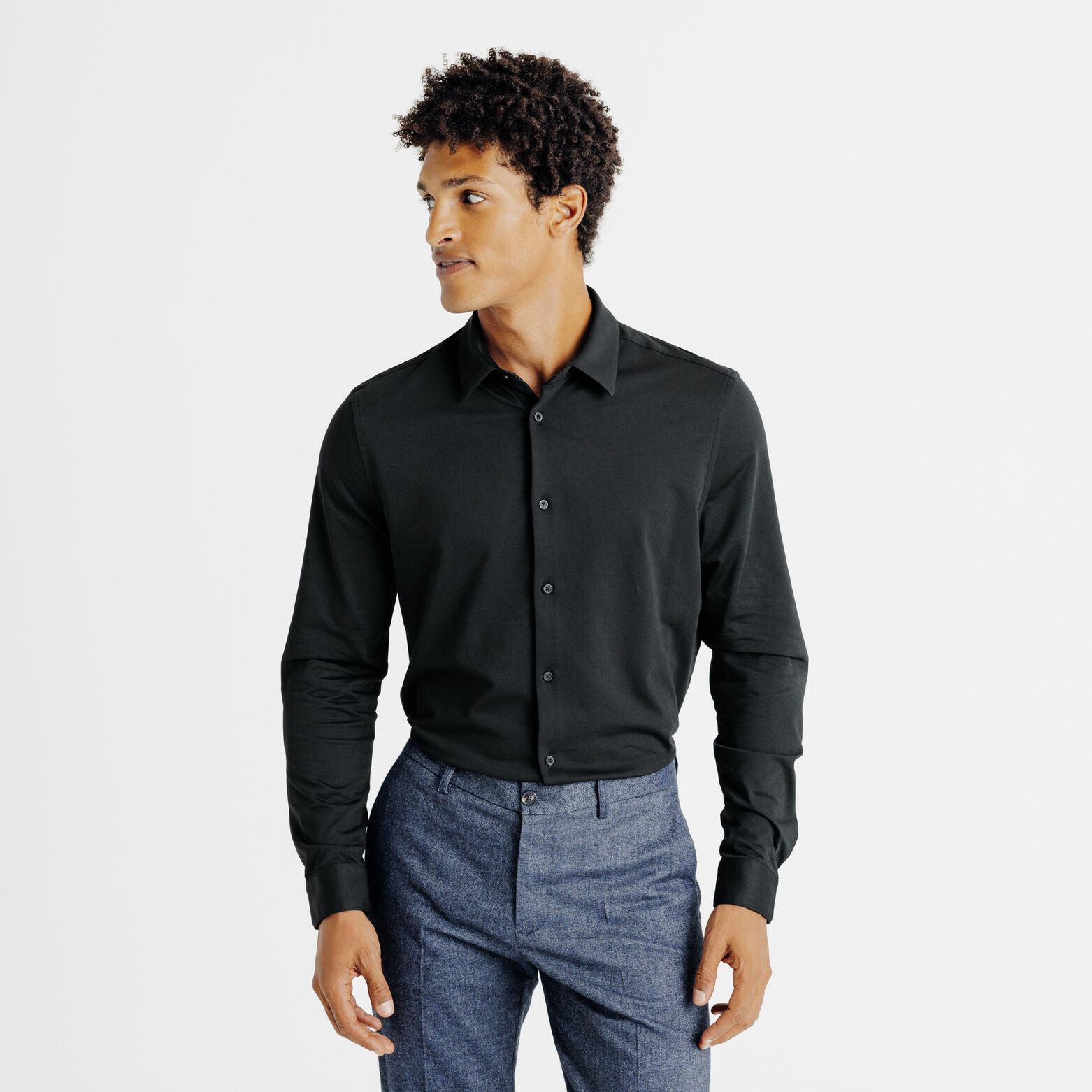 Chemise en maille coton slim